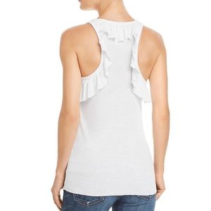 NWT! Chaser vintage dye white tank with ruffles